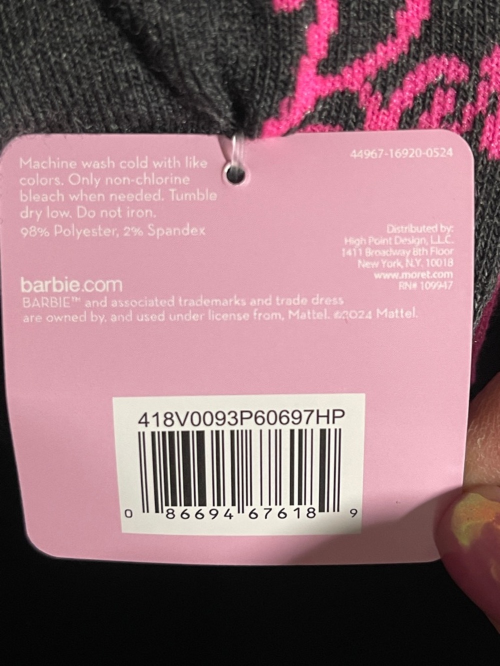 Barbie Gray and Hot Pink No-Show Sock Set - Picture 5 of 5
